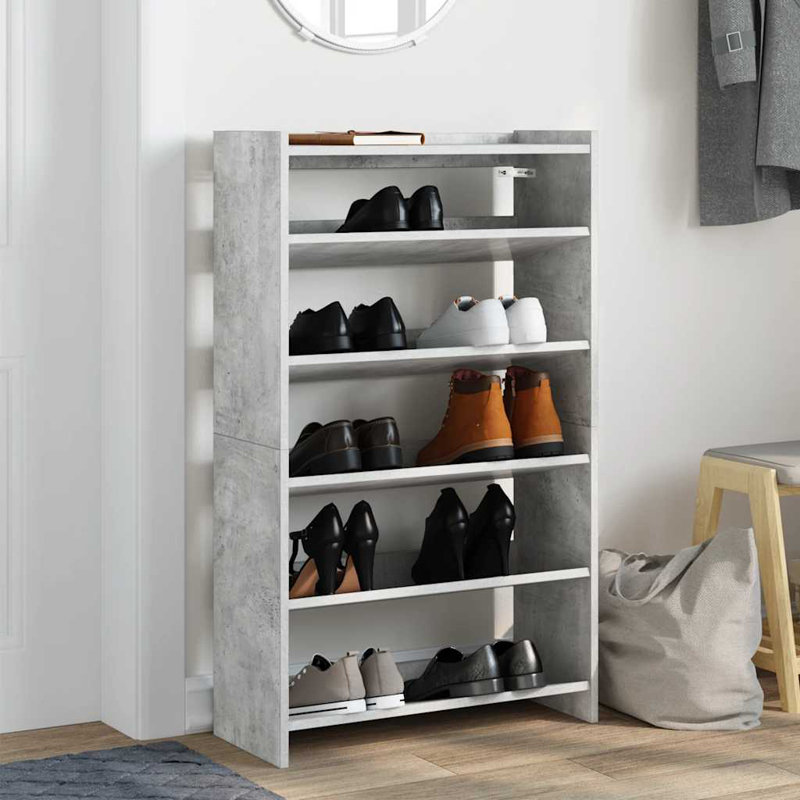 Shoe Rack Old Wood 60X25x81 Cm Engineered Wood, Concrete Oak
