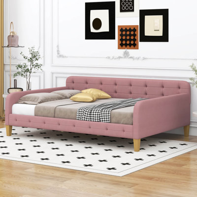 Upholstered Daybed with 4 Support Legs
