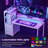 52 Inch Fixed Office Desk, 3 Drawer Side Storage Shelf with LED Lighting & Power Strip-2025341852-2025341854