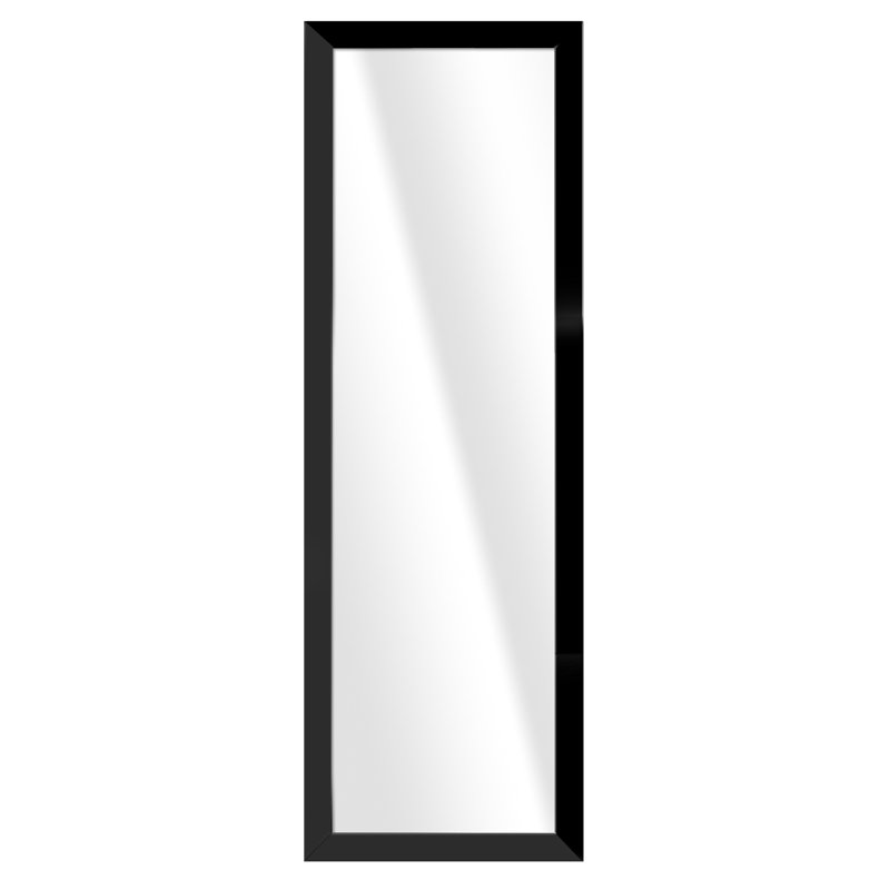 Jarel Wood Flat Wall Mirror, 127cm H x 47cm W, Black