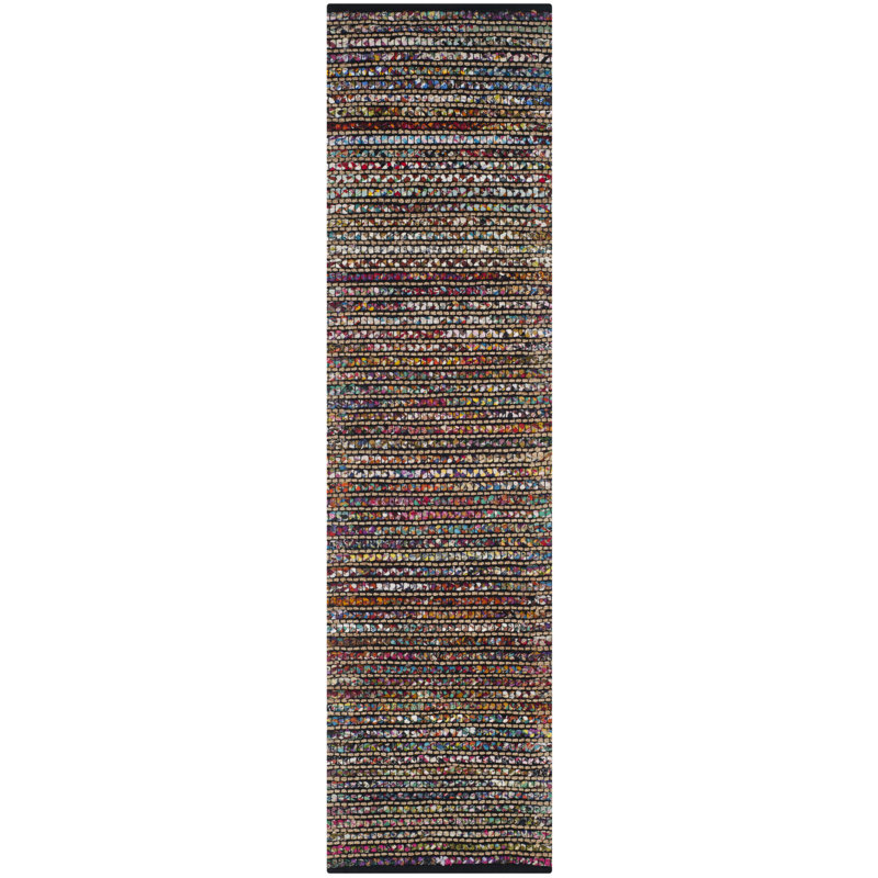 Tapis 75% coton, 25% jute tissé à la main Abhay Cod, Tapis de couloir 2 pi 3 po x 10 pi
