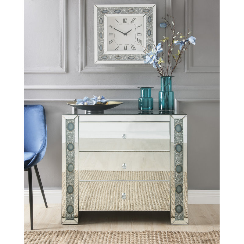 Accent Chest, Mirrored & Faux Agate