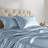 Satin Blue 100% Satin Luxury Wrinkle Resistant 6-Piece King Sheet Set-111014608-111014614