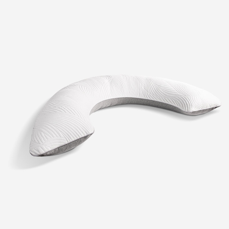 White Hypoallergenic Cooling Maternity Body Pillow with Washable Cover