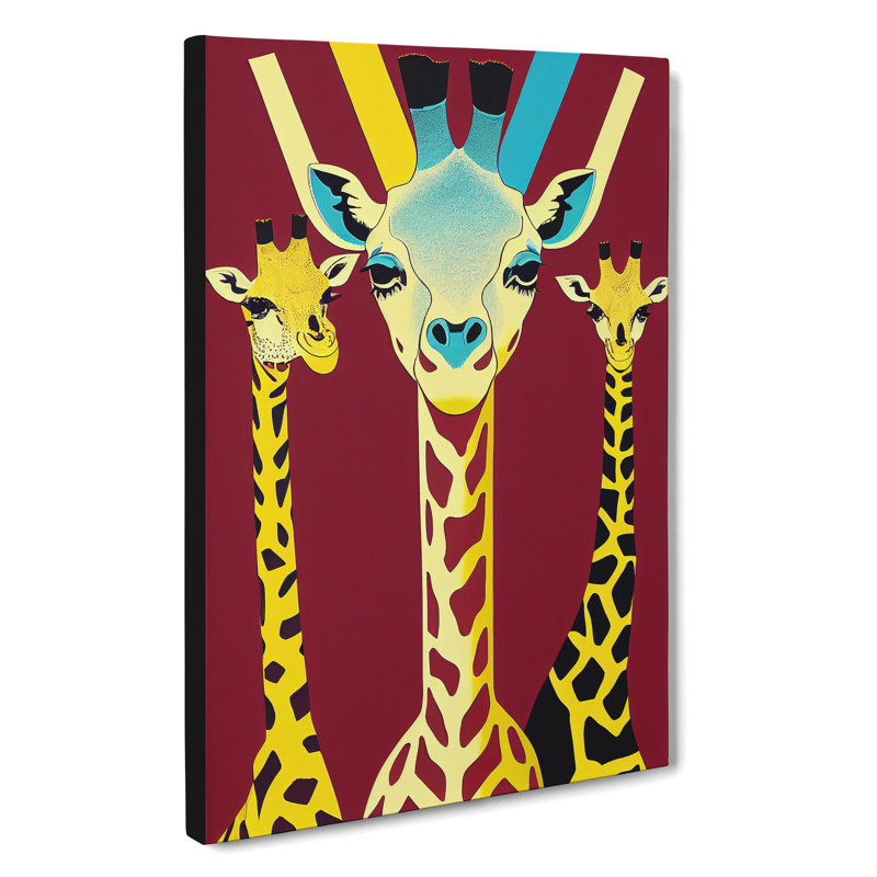 Three Giraffes - Wrapped Canvas, 50cm H x 35cm W x 3cm D