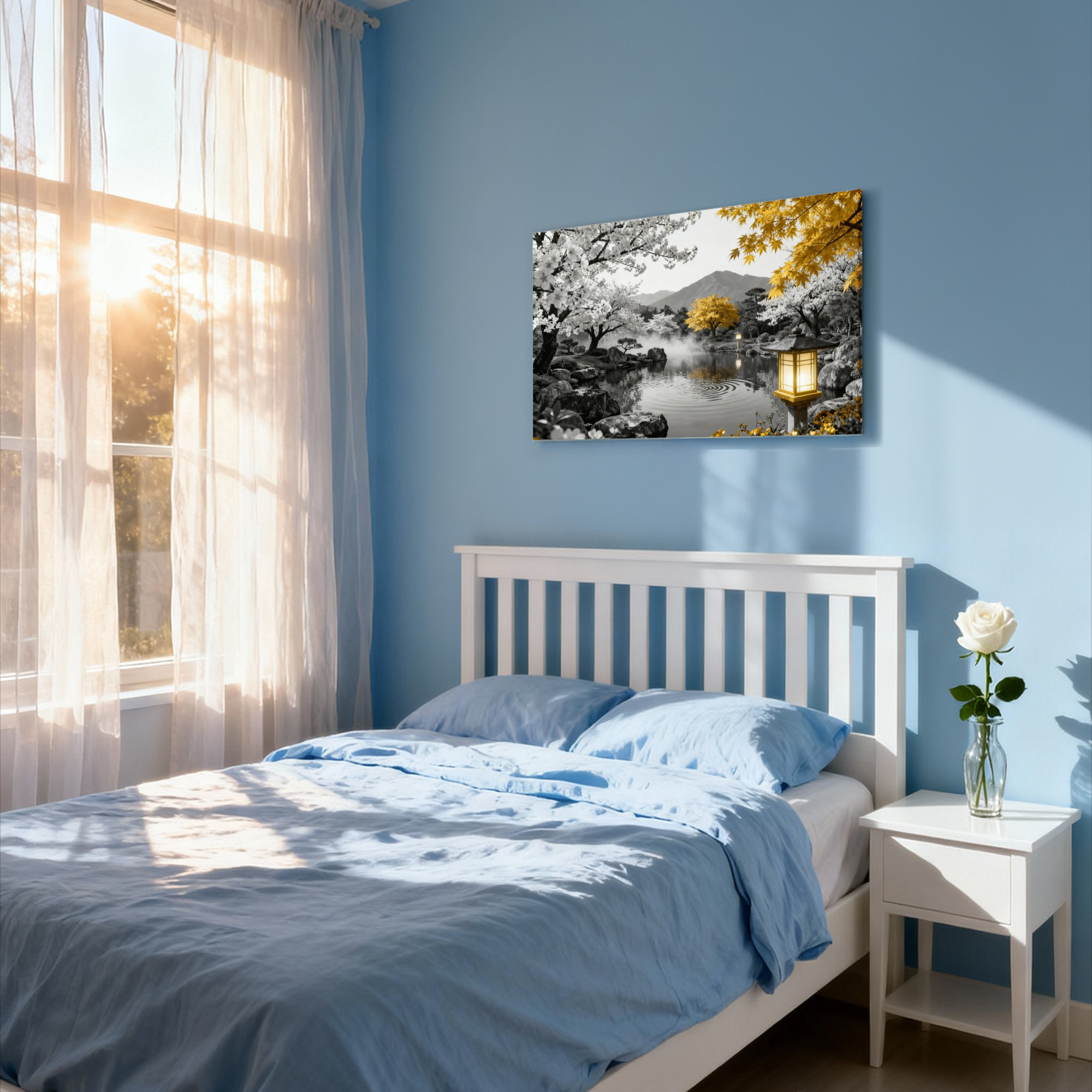 Winston Porter Japanese Garden Cherry Blossom And Autumn Leaves Canvas ...