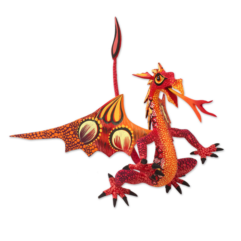 Mexican Dragon Alebrije Copal Wood Sculpture