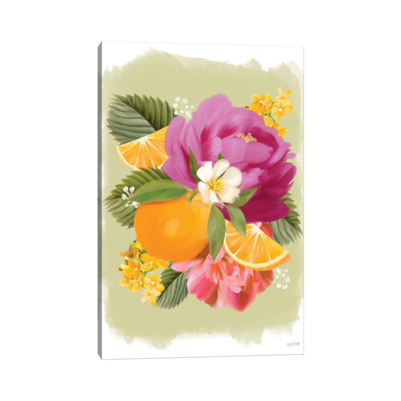 Summer Citrus Floral II by House Fenway - Wrapped Canvas Print, 20.32 cm H x 30.48 cm W