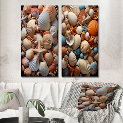 Classic Seashells By The Sea - Seashell Metal Wall Decor Set Of 2