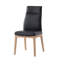 Chaise d'appoint rembourrée noire et noyer Lunden (ensemble de 2)