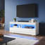 High Gloss White 120cm TV Stand RGB LED Lights Soft Close Doors Easy Build Media Console for 50" TV-1588657487