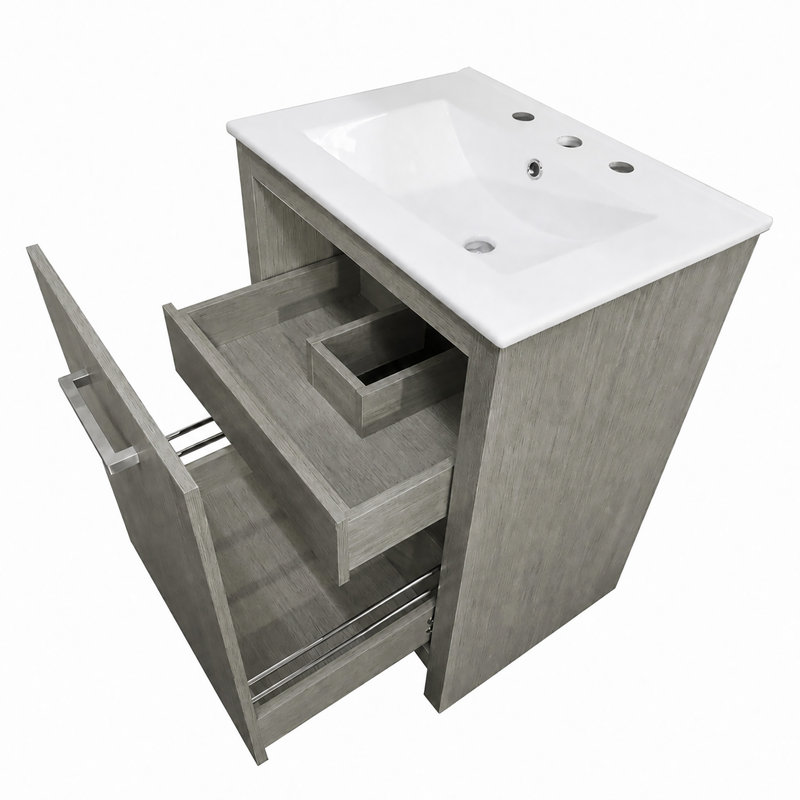 Bedonia 24'' Single Bathroom Vanity with Ceramic Top