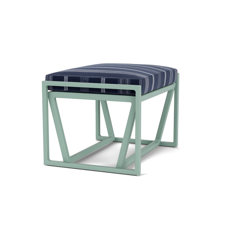 Summit Outdoor Ottoman, Sea Glass, Consider Indigo