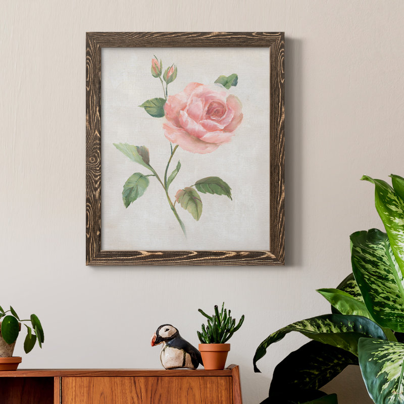 Grandiflora I - Peinture sur toile encadrée, H 24 po x l 18 po x P 1,5 po, Encadré de bois de noyer