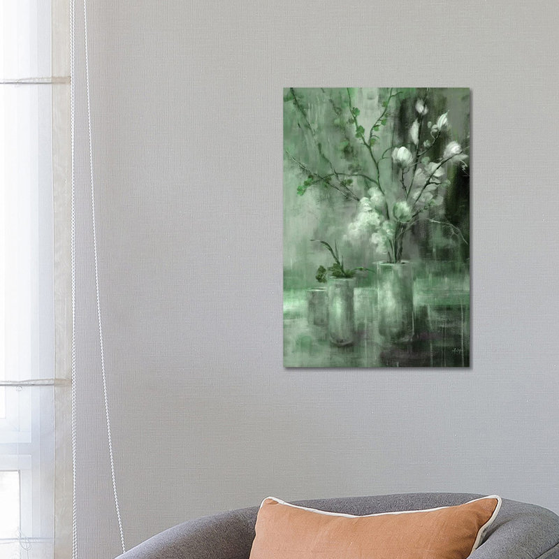 Floral argent, H 12 po x l 8 po, Vert