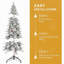 Arbre de Noël 7,5 pi en PE / PVC floqué avec 40 pommes de pin naturelles - 1424 pointes, conception peu encombrante, branches articulées, support en métal stable, aspect enneigé réaliste-498281689