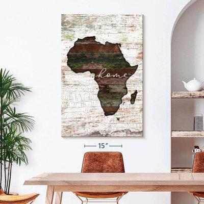 Home Home Carte du Continent africain en bois sur toile