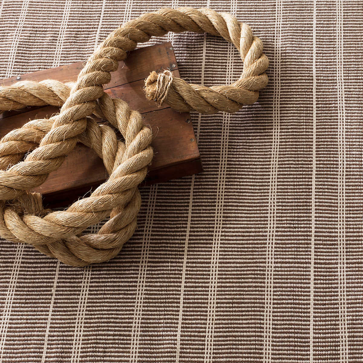 Bunny Williams Samson Oak Striped Indoor Outdoor Rug, Rectangle 2' x 3'