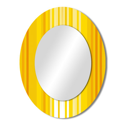 Sunshine Philosophy of Life Minimal Yellow - Yellow Modern Oval Wall Mirror