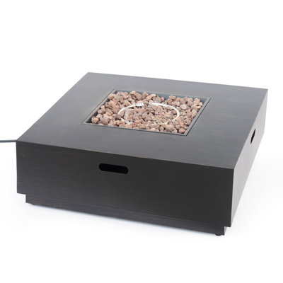 40" Square Iron Fireplace - Brown + Gold, 40.09In W X D 13.57In H, 65.54Lb, Outdoor Fire Delight Pit Gold Iron, 13.57In, Heat Provider