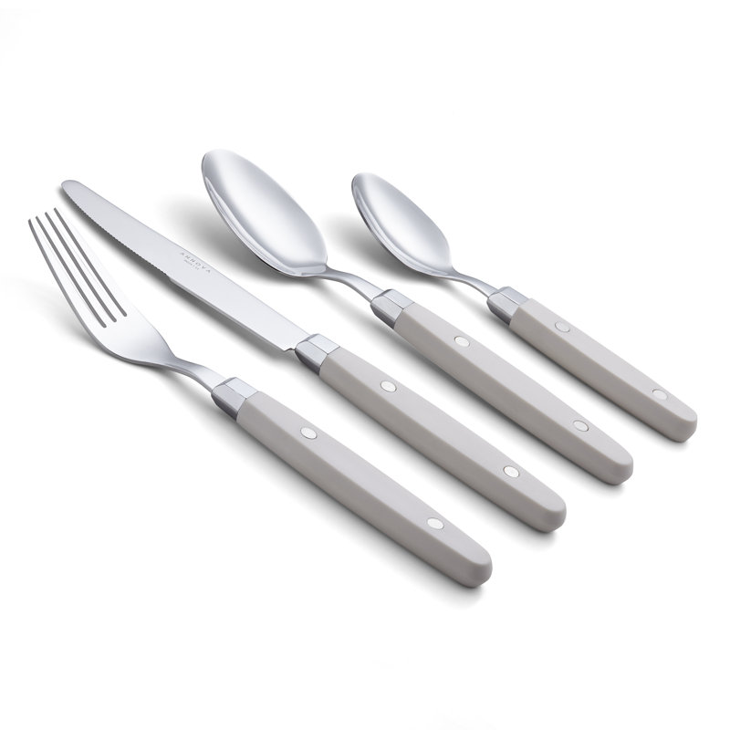 ANNOVA Stainless Steel Flatware Set - Service for 6, Cream