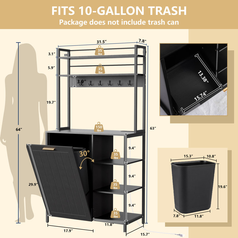 Kitchen Bakers Rack, Noir