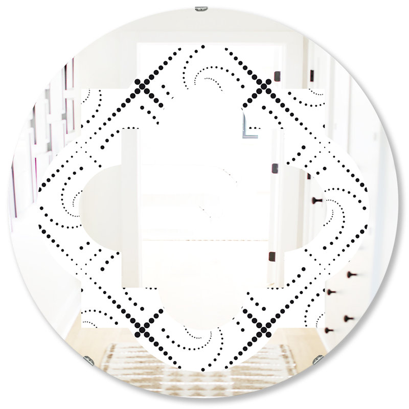 Miroir mural géométrique abstrait sans motif à motif quadrilobe, 31,5 po x 31,5 po