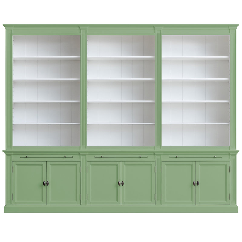 Bodee 240cm H x 300cm W Library Bookcase, Yellow/Green
