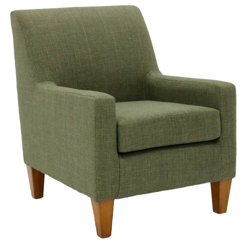 25" W Armchair, Green Polyester Blend