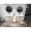 Meuble-lavabo autoportant de 84 pouces avec lavabo en céramique et armoires de rangement, porte à fermeture douce, armoire combinée-129437875