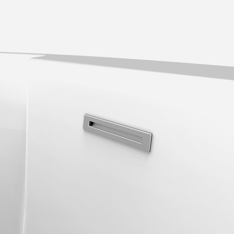 Portia 67'' x 38'' Freestanding Soaking Acrylic Bathtub, Brushed Nickel