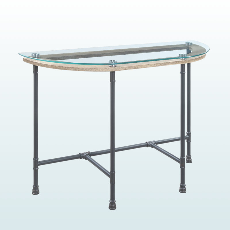 Table de canapé en verre et métal Mystique