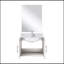 Meuble-lavabo simple blanc lustré 24 po X P 22 po D, comptoir en marbre de Carrare, 18 po Ensemble miroir et robinet