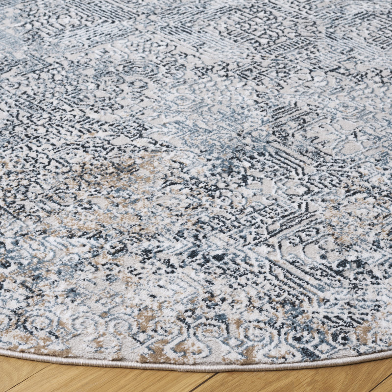 Jiayou Performance Geometric Rug, Round 6'7"