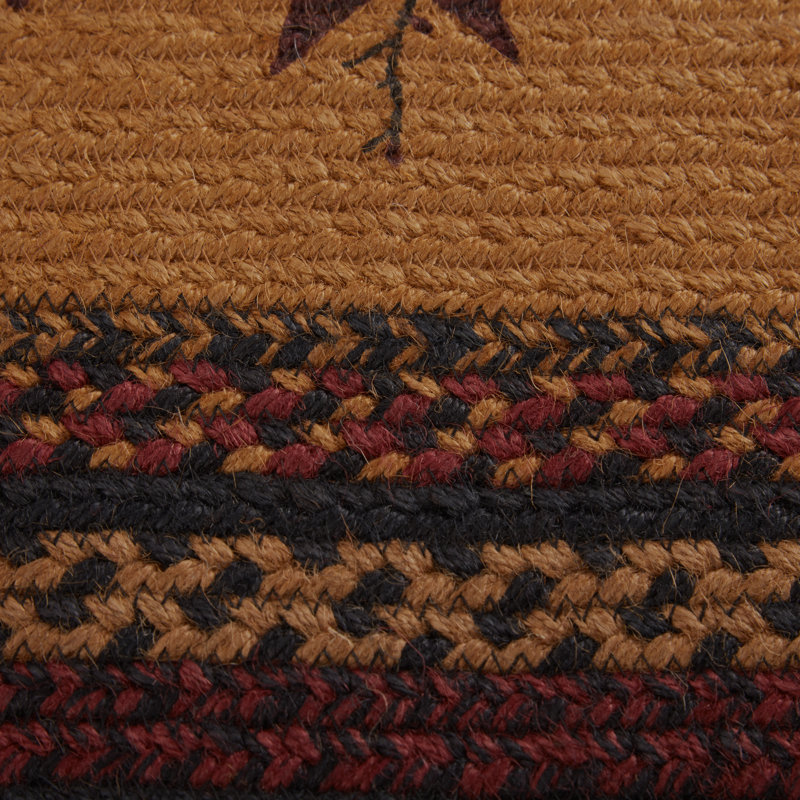 Heritage Farms Oval Braided Jute Rug with Star Accents