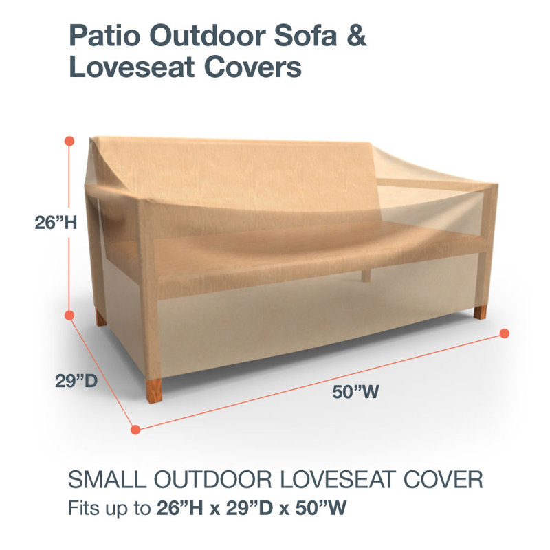 Jared Outdoor Patio Loveseat Cover, 26" H x 50" W x 29" D