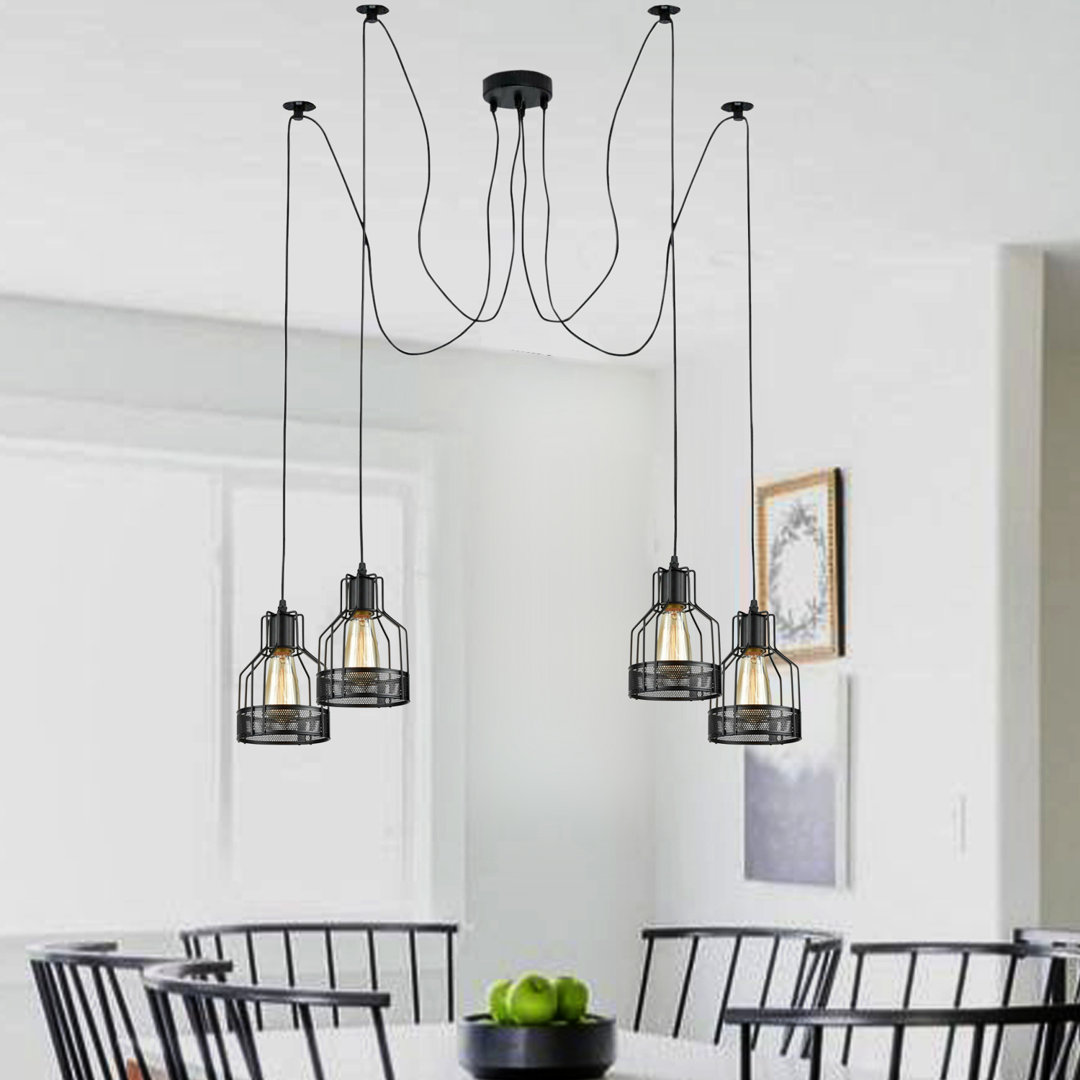 Holborn 4-Light Cluster Geometric Pendant