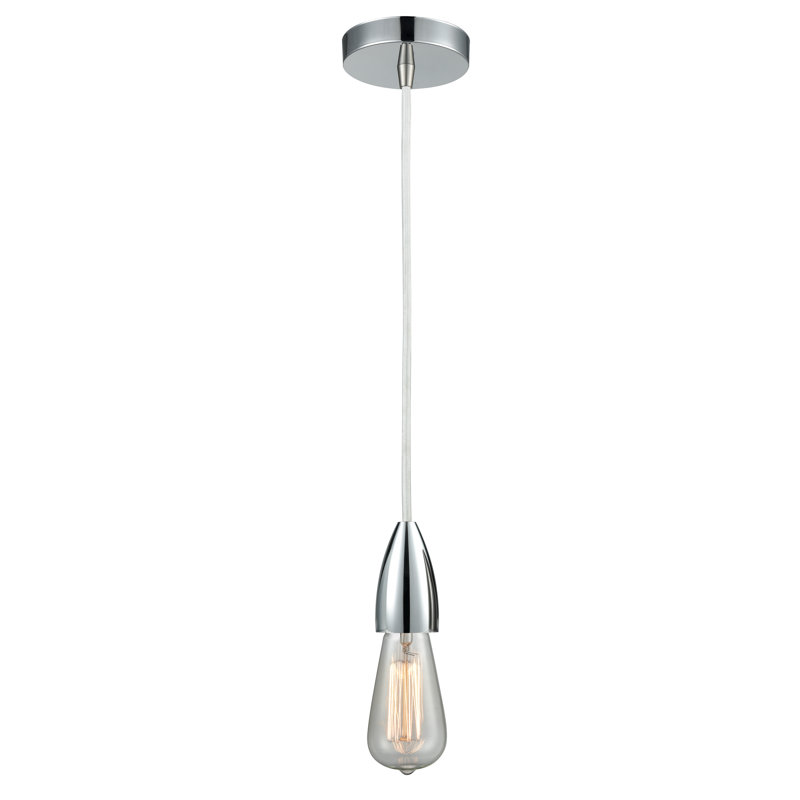 Cecile 1 - Light Single Pendant, Polished Chrome/White