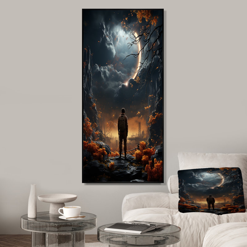 "The Black Odyssey I", Cadre flottant noir, H 32 po x l 24 po x P 1 po