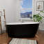 Baignoire de trempage autoportante en acrylique L 59 po x l 28 po, drain et trop-plein chromés, conception moderne pour salles de bain luxueuses-64490090