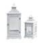 Ensemble de 2 lanternes décoratives, découpes classiques et panneaux de verre, blanc