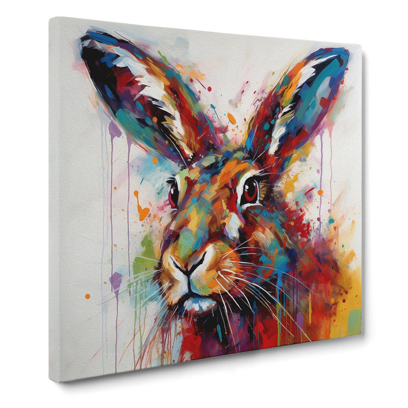 Hare Abstract No.4 - Wrapped Canvas, 50cm H x 50cm W x 3cm D