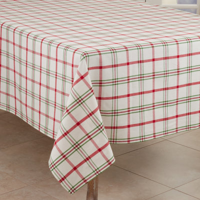 Aomame Plaid 100% Cotton Square Tablecloth