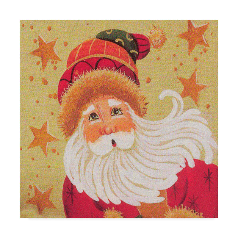 « santa under stars », art sur toile, H 35 po x l 35 po x P 2 po
