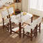 Tabourets de bar rembourrés en lin Mid-Century avec pieds en bois massif-1070828185-1070828260