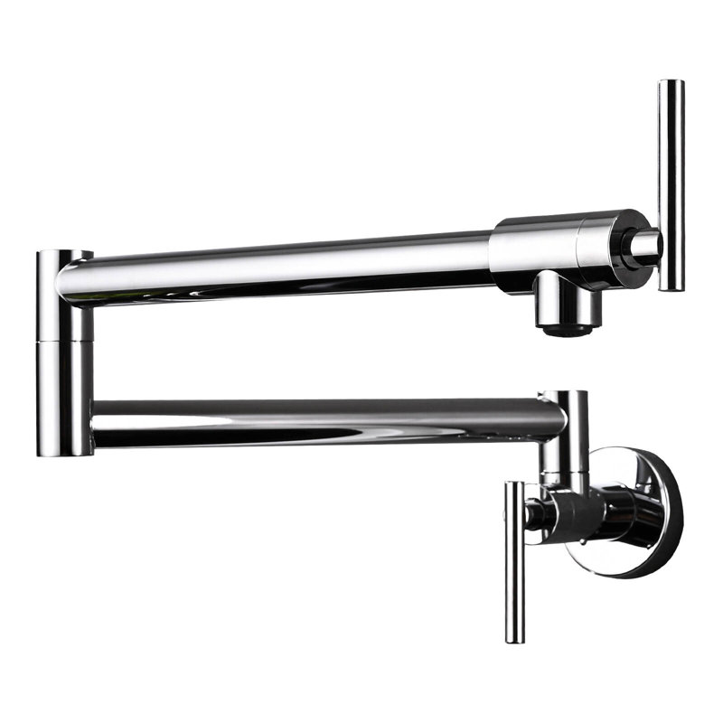 Wall Mount Pot Filler Kitchen Faucet, Single Handle Kitchen Faucets, Chrome
