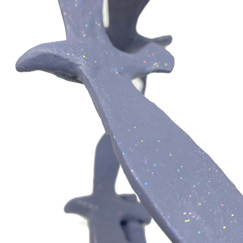 SEAGULLS Iron Ornament 20cm, Grey Shimmer