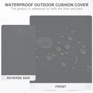 3" Deep Seat Cushion Ticking Stripe - Water-Resistant, 24" W x 24" D, Light  Gray