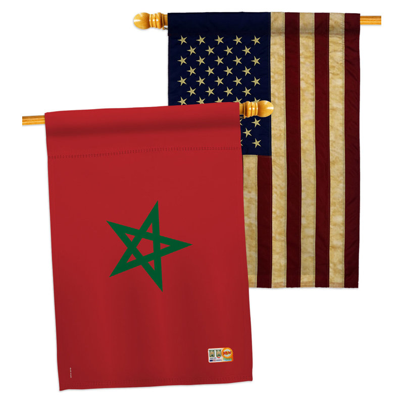 Ensemble de drapeaux de maison marocaine, bannière de cour de Nationalité, 28 x 40 po, décorative double face