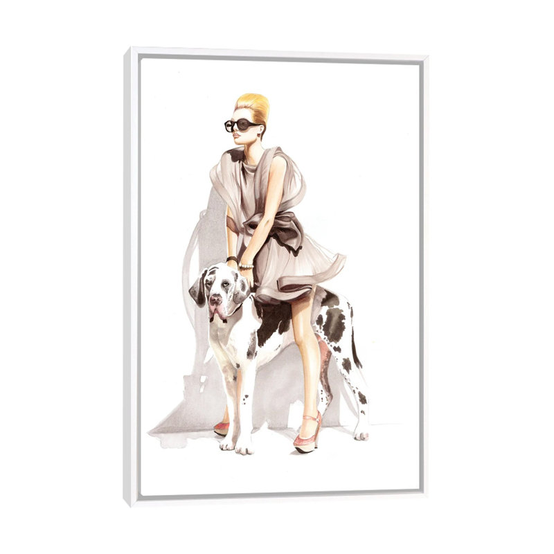 Dog by Svetlana Balta - Painting on Canvas, 101.6 cm H x 66.04 cm W, White Framed